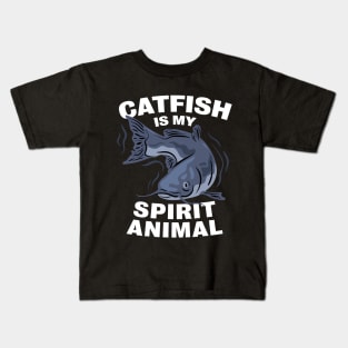 Catfish Is My Spirit Animal Tshirt For Fishing Fans Kids T-Shirt